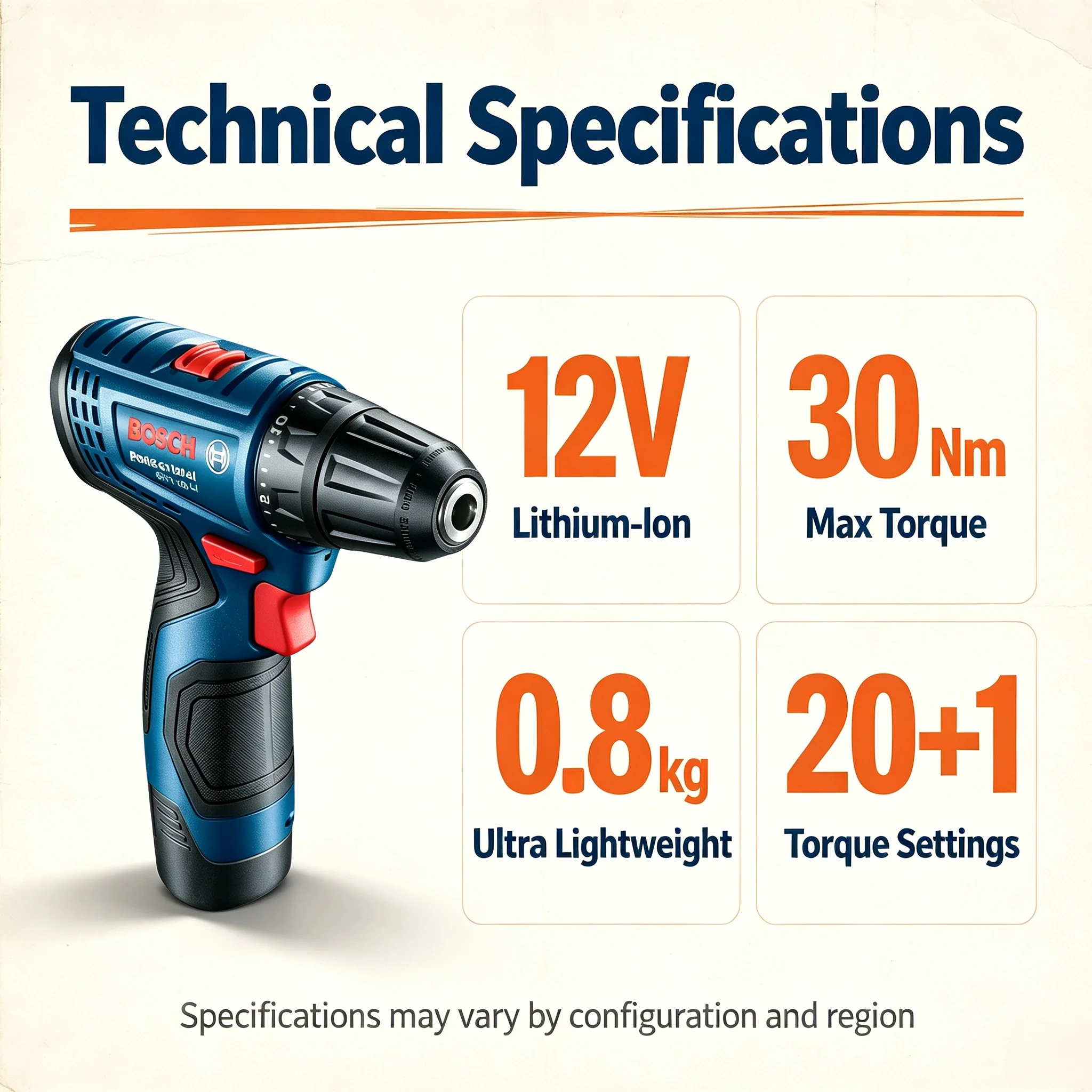 Power Tools Hand Tools - Bosch Professional GSR120-LI 12V Cordless Electric