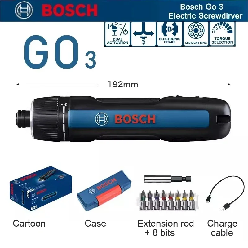 Power Tools Hand Tools - Bosch GO 3 Electric Screwdriver Set