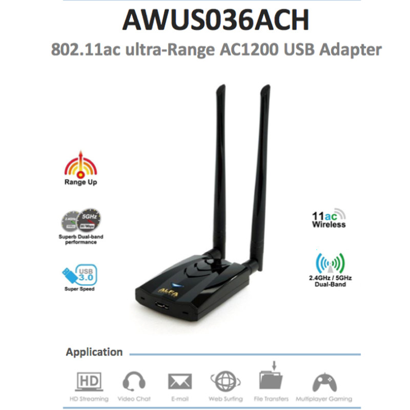 New ALFA AWUS036ACH Uses RTL88 - đánh giá và giá Power Tools For Linux