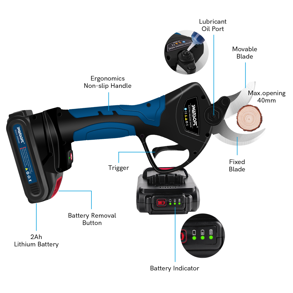 Electric Pruning Shears 40MM S - đánh giá và giá Power Tools Cordless