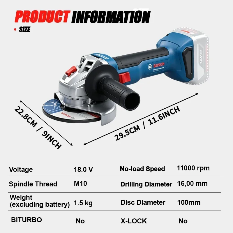 BOSCH GWS 18V-8 Cordless Angle - đánh giá và giá Power Tools Cordless