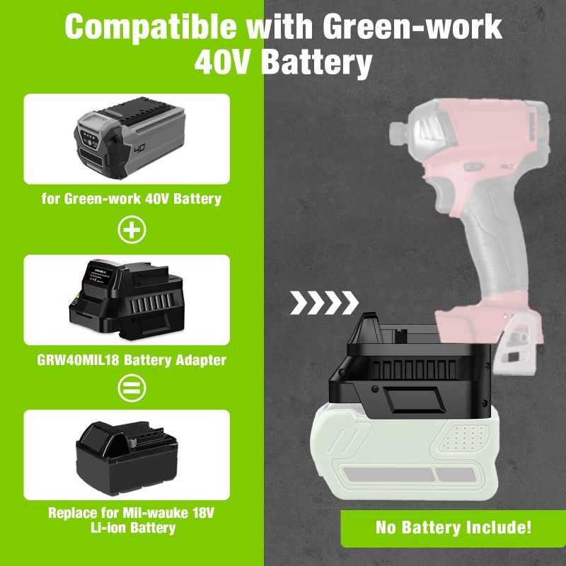 GRW40MIL18 Battery Adapter Con - đánh giá và giá Power Tools Milwaukee