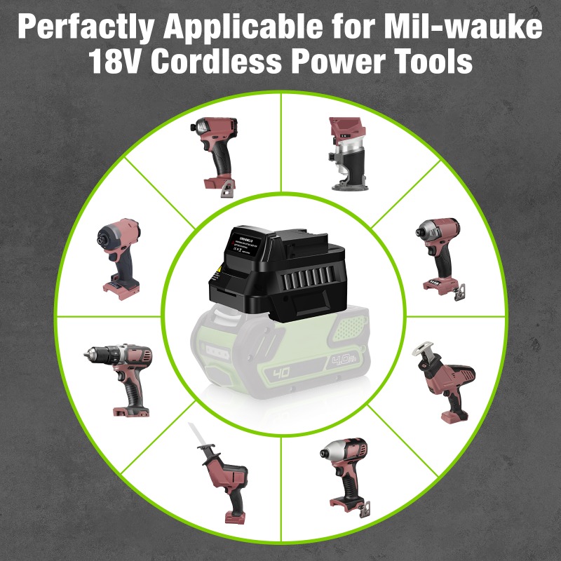 GRW40MIL18 Battery Adapter Con - đánh giá và giá Power Tools Milwaukee